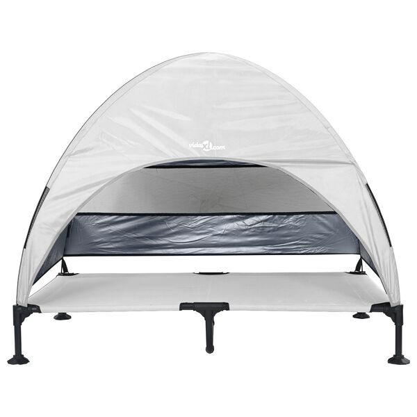 vidaXL Zvýšený psí pelíšek Stříbrně šedá 127 x 81 x 108 cm