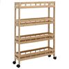 vidaXL Kuchyňsk&yacute; voz&iacute;k s koly Př&iacute;rodn&iacute; 60 x 18 x 97 cm Bambus