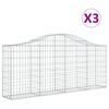 vidaXL Klenut&eacute; gabionov&eacute; ko&scaron;e 3 ks 200x30x80/100 cm pozinkovan&eacute; železo