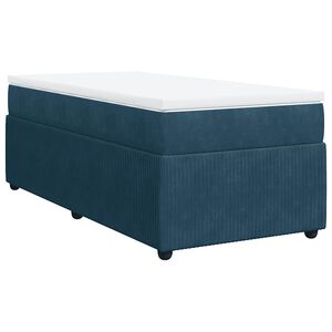 vidaXL Box spring postel s matrac&iacute; tmavě modr&aacute; 80 x 200 cm samet
