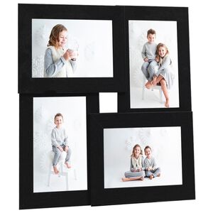 vidaXL Kol&aacute;žov&yacute; fotor&aacute;meček na 4 obr&aacute;zky (10 x 15 cm) čern&yacute; MDF