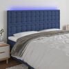 vidaXL Čelo postele s LED modr&aacute; 200x5x118/128 cm textil