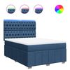 vidaXL Box spring postel s matrac&iacute; modr&aacute; 140x200 cm textil
