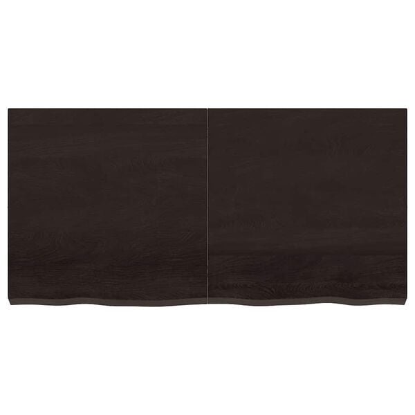 vidaXL N&aacute;stěnn&aacute; police tmavě hněd&aacute; 120x60x(2-6)cm o&scaron;etřen&yacute; masivn&iacute; dub