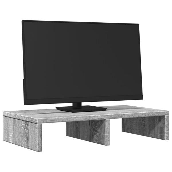 vidaXL Stojan na monitor šedý sonoma 50 x 27 x 10 cm kompozitní dřevo