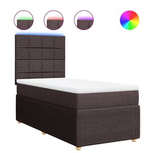 vidaXL Box spring postel s matrac&iacute; tmavě hněd&aacute; 80x200 cm textil
