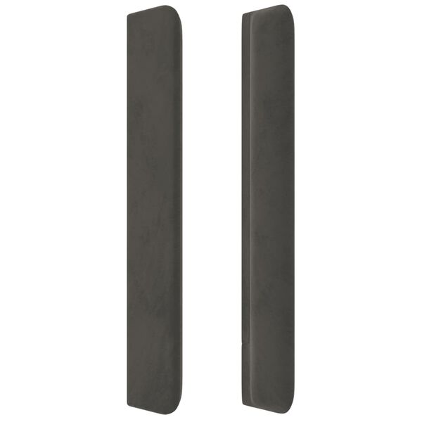 vidaXL Čelo postele typu u&scaron;&aacute;k tmavě &scaron;ed&eacute; 163x16x118/128 cm samet