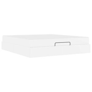 vidaXL R&aacute;m postele s matrac&iacute; s matrac&iacute; 2 pcs B&iacute;l&aacute; PVC