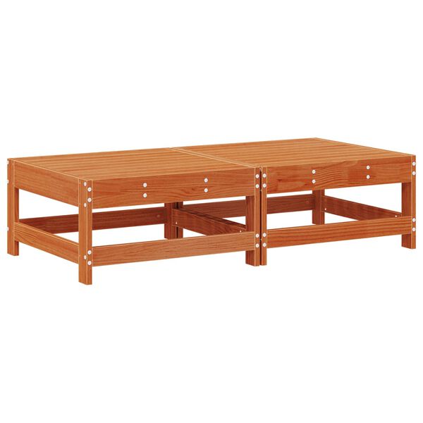 vidaXL Podnožka do zahrady Masivn&iacute; borovice Voskově Hněd&aacute;