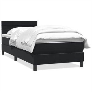 vidaXL Box spring postel s matrac&iacute; čern&yacute; 80x220 cm samet