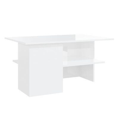 vidaXL Konferenční stolek bílý vysoký lesk 90x60x46,5 cm dřevotříska