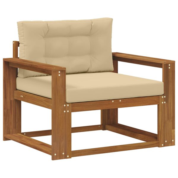 vidaXL Venkovn&iacute; středn&iacute; pohovka Masivn&iacute; ak&aacute;tov&eacute; dřevo Př&iacute;rodn&iacute;