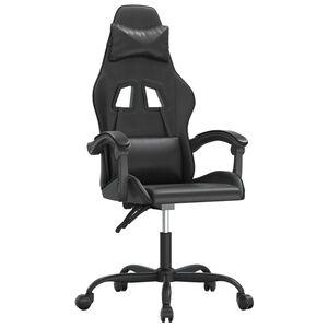 vidaXL Otočn&aacute; hern&iacute; židle čern&aacute; uměl&aacute; kůže