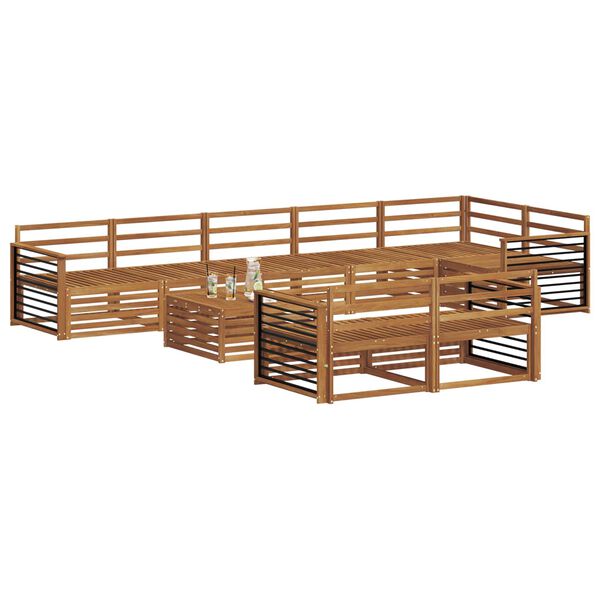 vidaXL Venkovn&iacute; pohovkov&aacute; souprava 9 pcs Př&iacute;rodn&iacute;