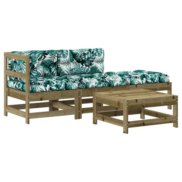 vidaXL 4d&iacute;ln&aacute; zahradn&iacute; sedac&iacute; souprava a podu&scaron;ky impregnovan&aacute; borovice