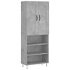 vidaXL Skř&iacute;ň highboard betonově &scaron;ed&aacute; 69,5x34x180 cm kompozitn&iacute; dřevo