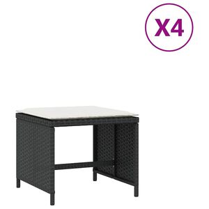 vidaXL Zahradn&iacute; stoličky s podu&scaron;kami 4 ks čern&eacute; 41x41x36 cm polyratan