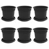 vidaXL Květin&aacute;če 6 pcs Čern&aacute; &Oslash; 15 x 12 cm Plast
