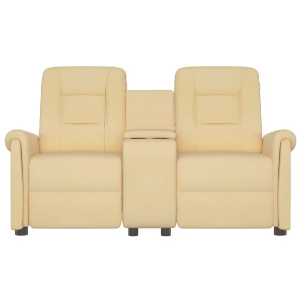 vidaXL 2místné masážní polohovací křeslo s držákem nápojů krémové