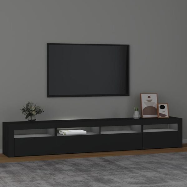 vidaXL TV skříňka s LED osvětlením černá 240x35x40 cm