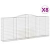 vidaXL Klenut&eacute; gabionov&eacute; ko&scaron;e 8 ks 400x50x160/180cm pozinkovan&eacute; železo