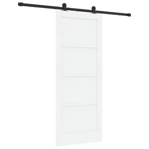 vidaXL Posuvn&eacute; dveře B&iacute;l&aacute; a čern&aacute; 83 x 202 cm Masivn&iacute; borovicov&eacute; dřevo