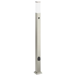 vidaXL Sloupkov&eacute; sv&iacute;tidlo se senzorem a z&aacute;suvkou 110 cm nerezov&aacute; ocel IP44