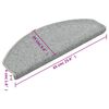 vidaXL Schodové rohože 15 ks 65 x 24 x 4 cm světle šedé, půlkulaté, velké
