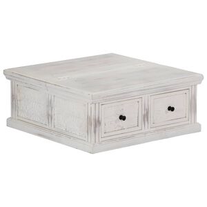 vidaXL Konferenčn&iacute; stolek b&iacute;l&yacute; 70x70x30 cm masivn&iacute; mangovn&iacute;kov&eacute; dřevo