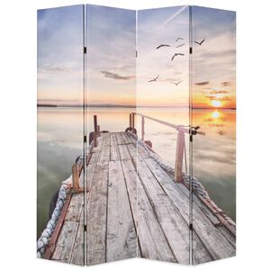 vidaXL Skl&aacute;dac&iacute; parav&aacute;n 160 x 170 cm jezero