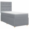 vidaXL Postel boxspring s matrac&iacute; s čelo Světle &scaron;ed&aacute; jednoduch&yacute; Textil