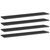 vidaXL Př&iacute;davn&eacute; police 4 ks čern&eacute; vysok&yacute; lesk 100x20x1,5cm dřevotř&iacute;ska