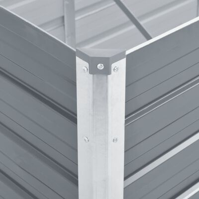 vidaXL Vyvýšený záhon pozinkovaná ocel 320 x 80 x 45 cm šedý
