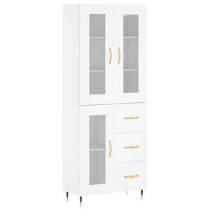 vidaXL Skř&iacute;ň highboard b&iacute;l&aacute; 69,5 x 34 x 180 cm kompozitn&iacute; dřevo