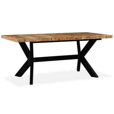 vidaXL Jídelní stůl masivní mangovníkové dřevo a ocelový kříž 180 cm