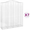vidaXL Klenut&eacute; gabionov&eacute; ko&scaron;e 7 ks 200x50x220/240cm pozinkovan&eacute; železo
