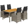 vidaXL 5d&iacute;ln&yacute; zahradn&iacute; bistro set s podu&scaron;kami &scaron;ed&yacute; polyratan