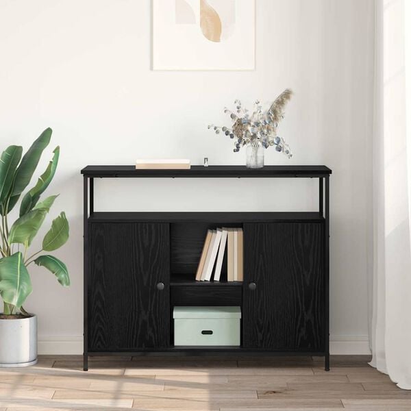 vidaXL Serv&iacute;rovac&iacute; skř&iacute;ň Čern&yacute; dub 100 x 35 x 80 cm kompozitn&iacute; dřevo