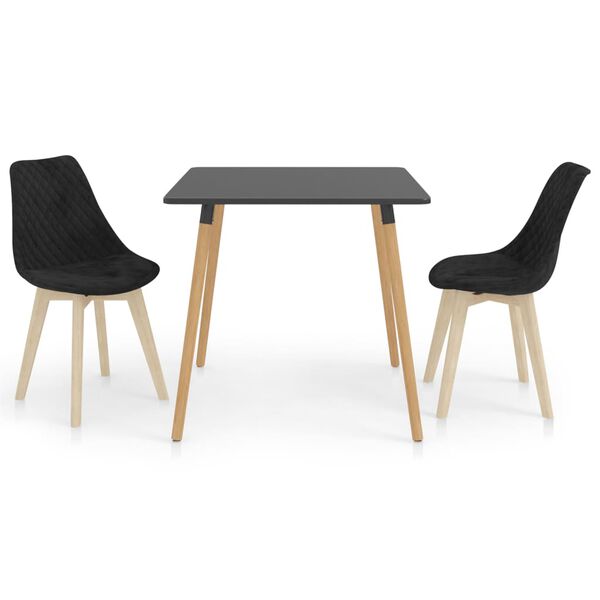 vidaXL 3dílný jídelní set černý