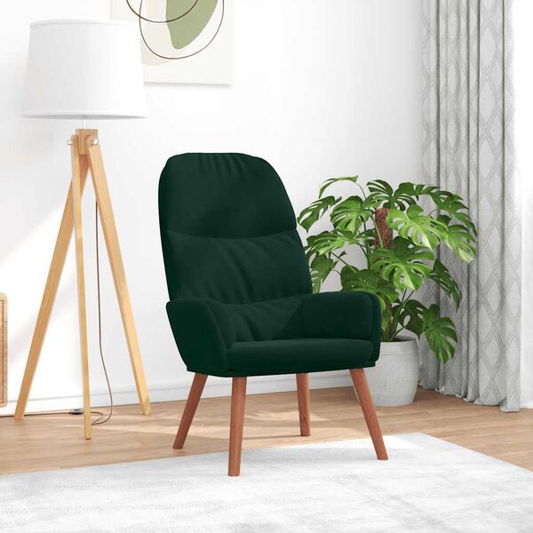 vidaXL Relaxačn&iacute; křeslo tmavě zelen&eacute; samet