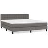 vidaXL Box spring postel s matrac&iacute; &scaron;ed&aacute; 180x200 cm uměl&aacute; kůže