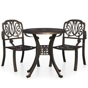 vidaXL 3d&iacute;ln&yacute; bistro set lit&yacute; hlin&iacute;k bronzov&yacute;