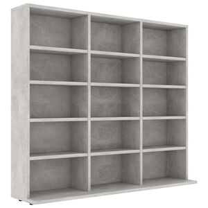 vidaXL Skř&iacute;ňka na CD betonově &scaron;ed&aacute; 100 x 23 x 89,5 cm kompozitn&iacute; dřevo