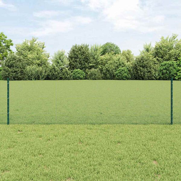 vidaXL Plot s sloupkem Zelen&aacute; 0,6 x 50 m Ocel a PVC