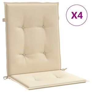 vidaXL Podu&scaron;ky na židli n&iacute;zk&eacute; opěradlo 4 ks b&eacute;žov&eacute; 100x50x3 cm oxford