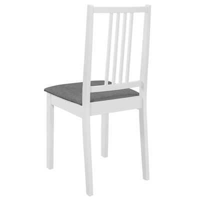 vidaXL Jídelní židle s poduškami 6 ks bílé masivní dřevo