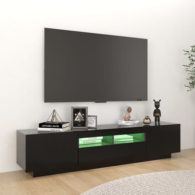 vidaXL TV skříňka s LED osvětlením černá 180 x 35 x 40 cm