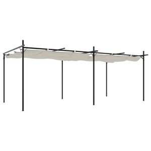 vidaXL Pergola se zatahovac&iacute; střechou kr&eacute;mov&aacute; 589 x 292 x 230 cm