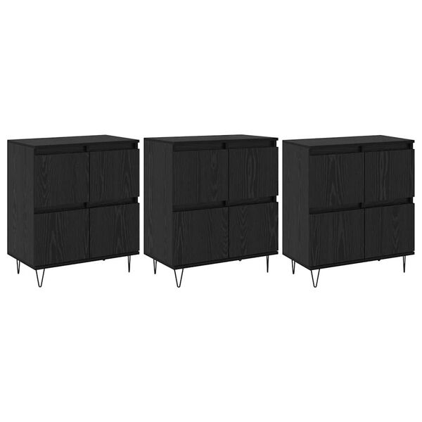 vidaXL Konzole 3 pcs Čern&yacute; dub 180 x 35 x 70 cm Kompozitn&iacute; dřevo