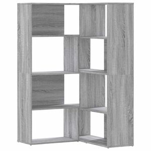 vidaXL Rohov&aacute; knihovna 4patrov&aacute; &scaron;ed&aacute; sonoma 85 x 85 x 140 cm kompozit